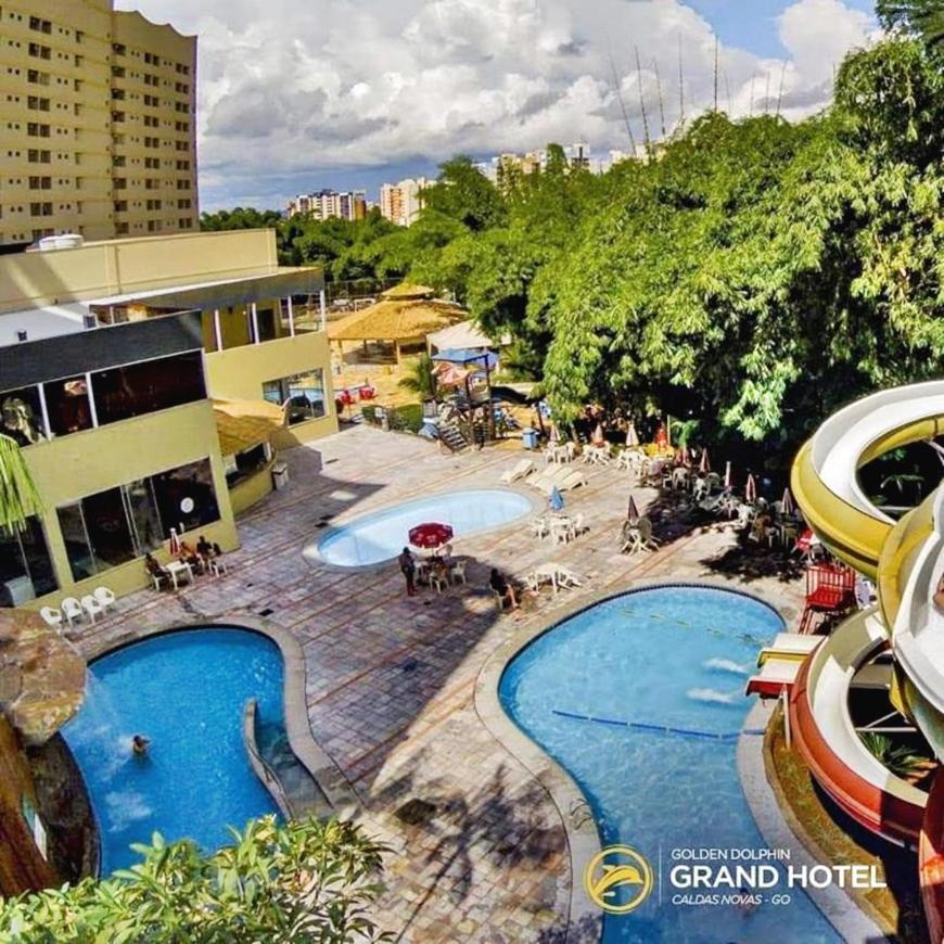 קאלדס נובאס Flat Golden Dolphin Grand Hotel - Quarto E Sala Com Roupa De Cama E Banho - Piscinas 24H מראה חיצוני תמונה